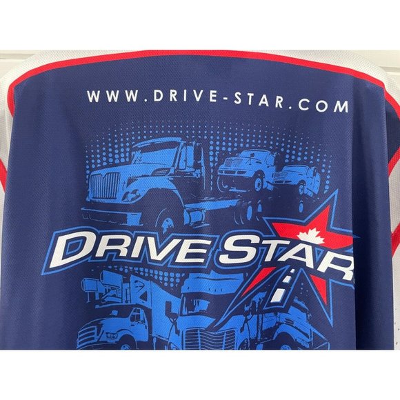 Fast Eddie Drive star Racing Button Up Shirt Men's Size XL Short Sleeve blue red - Picture 4 of 10
